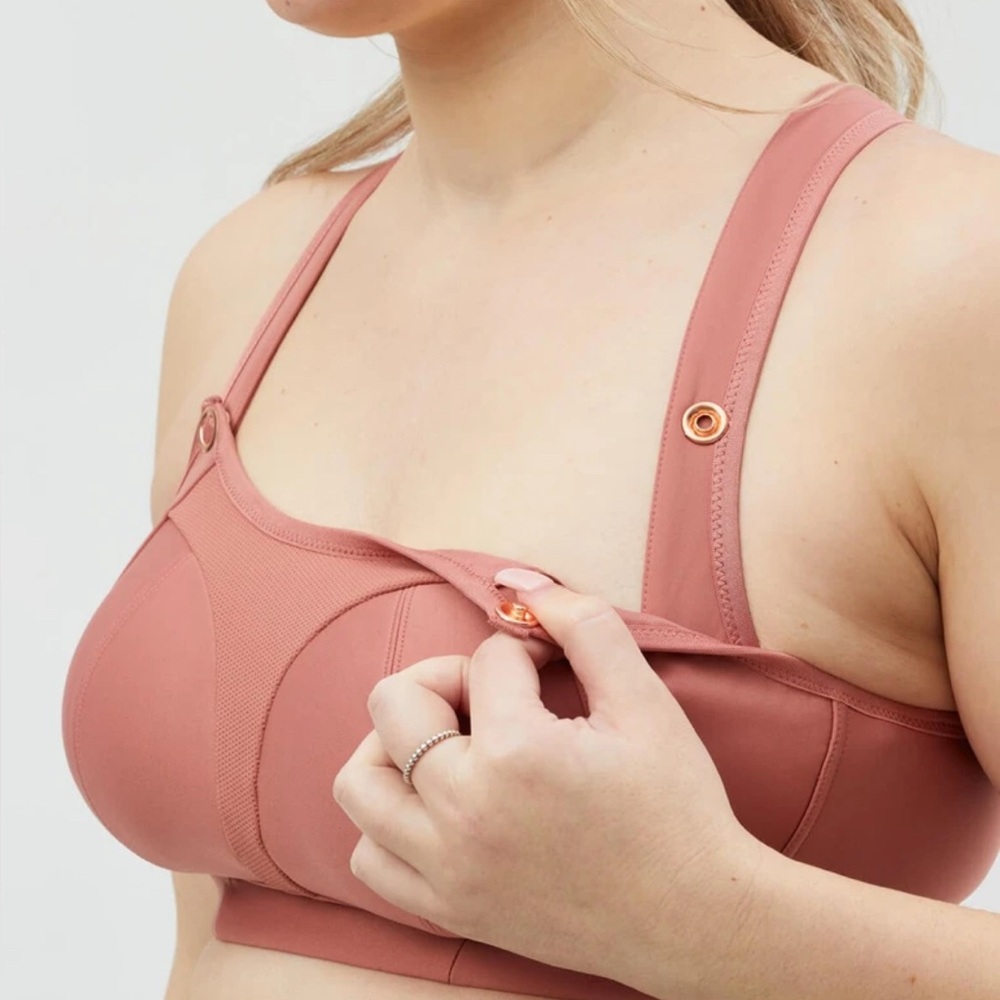 Cake Maternity Popcorn Busty Wire Free Nursing Sports Bra Medium Brick Orange - Picture 9 of 16